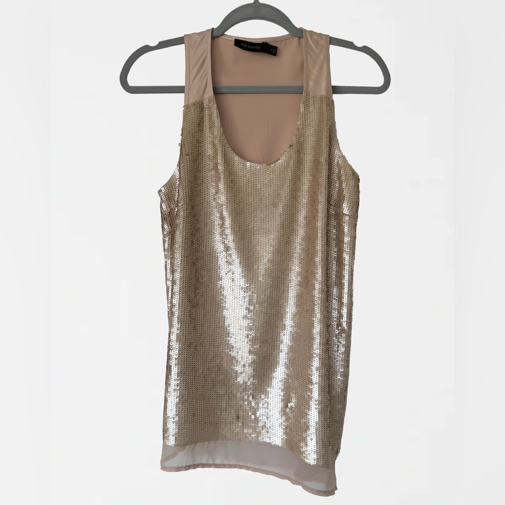 The Limited Blush/Beige Sequin Tank